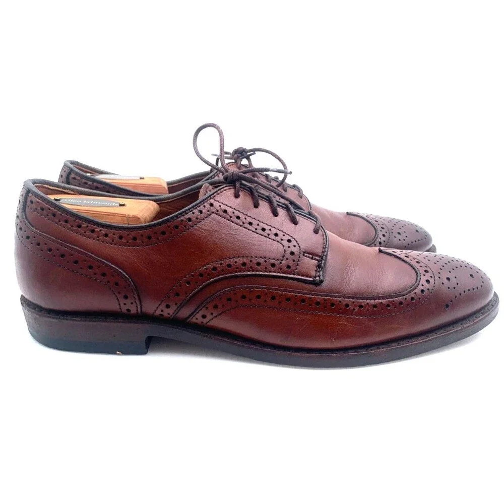 Allen Edmonds Madison Park Wingtip Brogue Derby Shoes Men's Sz 9D Walnut Brown